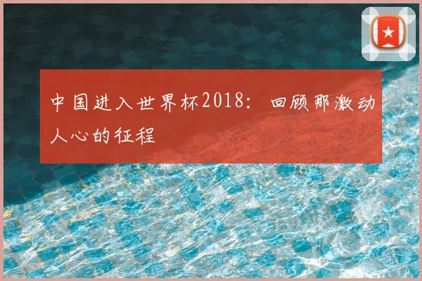 中国进入世界杯2018:回顾那激动人心的征程